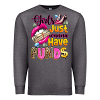 Charcoal Heather girls just wanna have  funds Premium Sweatshirt - texasbilliewilder