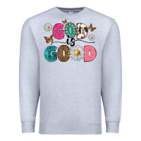 Heather Grey god is good Premium Sweatshirt - texasbilliewilder