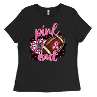 Black pink out football Ladies Tee - BarkalooDesign
