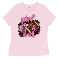 Bubblegum Pink pink out football Ladies Tee - BarkalooDesign