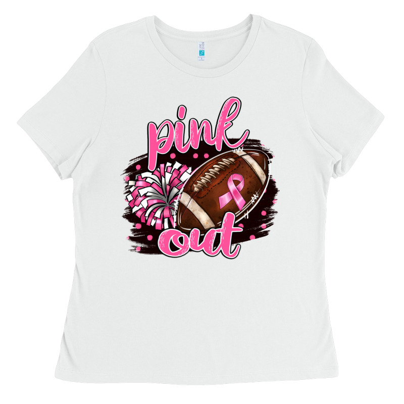 Pink Out Football Ladies Tee by BarkalooDesign | Teevron