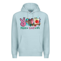 Blue Mist peace love art   ado Premium Hoodie - AdoDesignShop