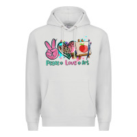 Dove Grey peace love art   ado Premium Hoodie - AdoDesignShop