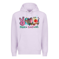 Lilac peace love art   ado Premium Hoodie - AdoDesignShop
