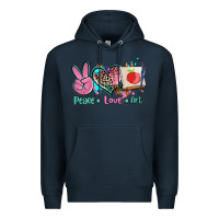 Navy peace love art   ado Premium Hoodie - AdoDesignShop