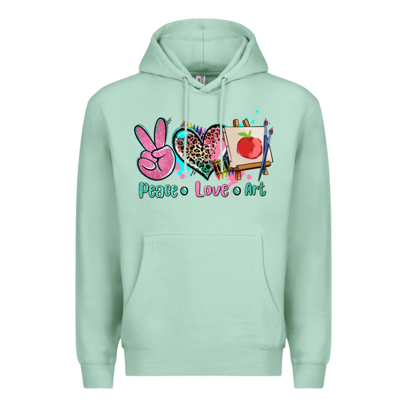 Peace Love Art   Ado Premium Hoodie by AdoDesignShop | Teevron
