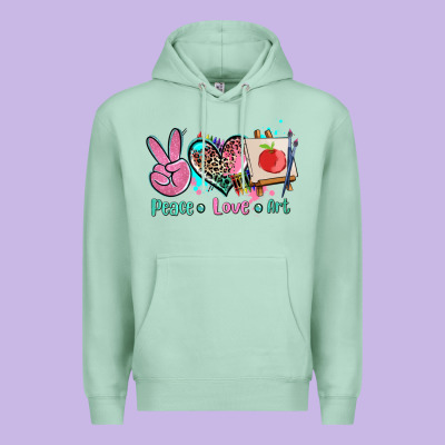 Peace Love Art   Ado Premium Hoodie Designed By Adodesignshop