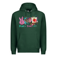 Sports Green peace love art   ado Premium Hoodie - AdoDesignShop