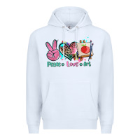 White peace love art   ado Premium Hoodie - AdoDesignShop