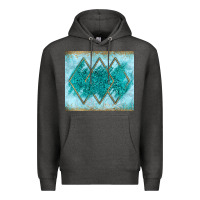 Charcoal Heather turquoise glitter Premium Hoodie - JahusDesignShop
