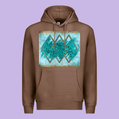 Turquoise Glitter Premium Hoodie Designed By Jahusdesignshop