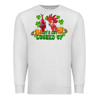 Oatmeal Heather st. patrick's day roosters let's get lucked up Premium Sweatshirt - RanaPortraitStore