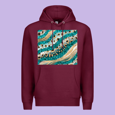 Turquoise Glitter Premium Hoodie Designed By Jahusdesignshop