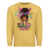 Antique Gold hair stylist afro messy bun Premium Sweatshirt - texasbilliewilder