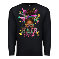 Black hair stylist afro messy bun Premium Sweatshirt - texasbilliewilder