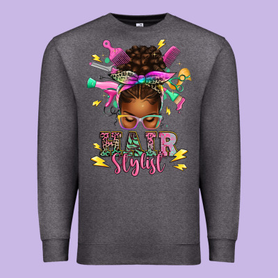 Premium Sweatshirt hair stylist afro messy bun