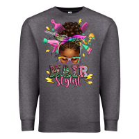 Charcoal Heather hair stylist afro messy bun Premium Sweatshirt - texasbilliewilder