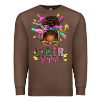 Chestnut hair stylist afro messy bun Premium Sweatshirt - texasbilliewilder