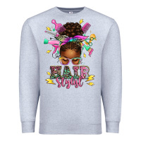 Heather Grey hair stylist afro messy bun Premium Sweatshirt - texasbilliewilder