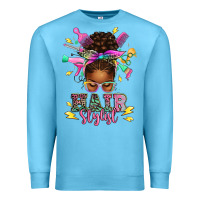 Ocean Blue hair stylist afro messy bun Premium Sweatshirt - texasbilliewilder
