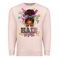 Pale Pink hair stylist afro messy bun Premium Sweatshirt - texasbilliewilder