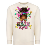 Sandshell hair stylist afro messy bun Premium Sweatshirt - texasbilliewilder