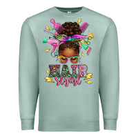 Seafoam hair stylist afro messy bun Premium Sweatshirt - texasbilliewilder