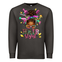 Smoke hair stylist afro messy bun Premium Sweatshirt - texasbilliewilder