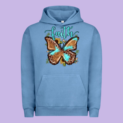 Faith Leopard Butterfly Urban Hoodie Designed By Jahusdesignshop