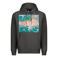 Charcoal Heather turquoise glitter Premium Hoodie - JahusDesignShop