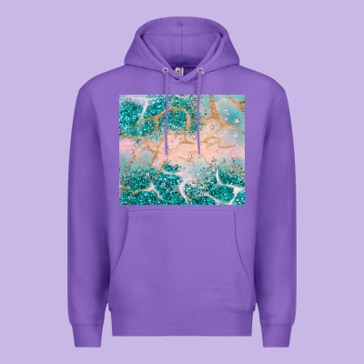 Turquoise Glitter Premium Hoodie Designed By Jahusdesignshop