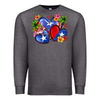 Charcoal Heather puerto rico hearts Premium Sweatshirt - Zillion Design Studio