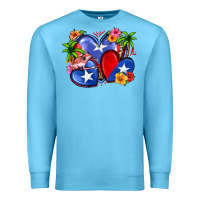Ocean Blue puerto rico hearts Premium Sweatshirt - Zillion Design Studio