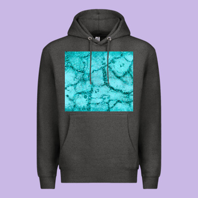 Turquoise Glitter Premium Hoodie Designed By Jahusdesignshop