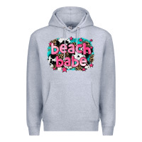 Heather Grey beach babe Premium Hoodie - AdoDesignShop
