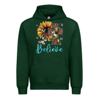 Forest Green believe leopard cross sunflower butterfly Urban Hoodie - JahusDesignShop