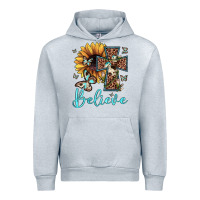 Heather Grey believe leopard cross sunflower butterfly Urban Hoodie - JahusDesignShop