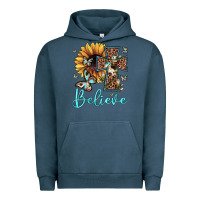 Pigment Midnight Navy believe leopard cross sunflower butterfly Urban Hoodie - JahusDesignShop
