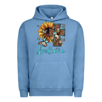 Pigment Pebble Blue believe leopard cross sunflower butterfly Urban Hoodie - JahusDesignShop