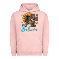 Pigment Salmon believe leopard cross sunflower butterfly Urban Hoodie - JahusDesignShop