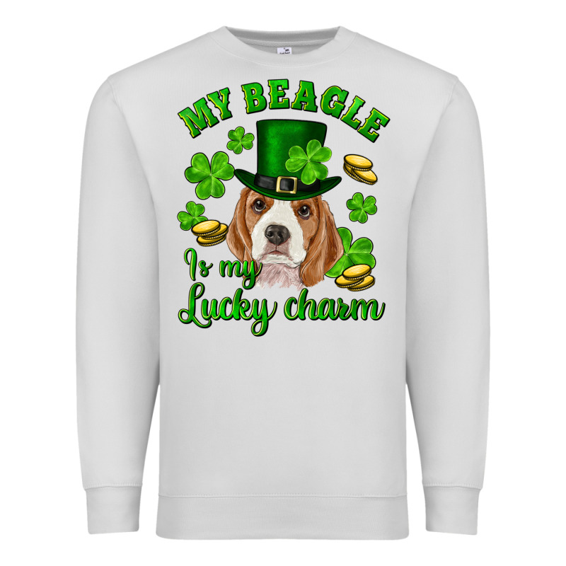 St.patrick's Day My Beagle Is My Lucky Charm Premium Sweatshirt by RanaPortraitStore | Teevron