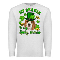 Oatmeal Heather st.patrick's day my beagle is my lucky charm Premium Sweatshirt - RanaPortraitStore