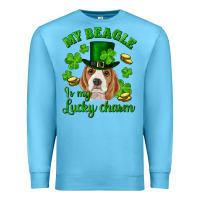 Ocean Blue st.patrick's day my beagle is my lucky charm Premium Sweatshirt - RanaPortraitStore