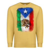Antique Gold mexico and puerto rico flag Premium Sweatshirt - Zillion Design Studio