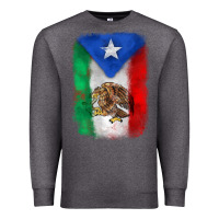 Charcoal Heather mexico and puerto rico flag Premium Sweatshirt - Zillion Design Studio