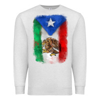 Oatmeal Heather mexico and puerto rico flag Premium Sweatshirt - Zillion Design Studio