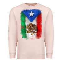 Pale Pink mexico and puerto rico flag Premium Sweatshirt - Zillion Design Studio