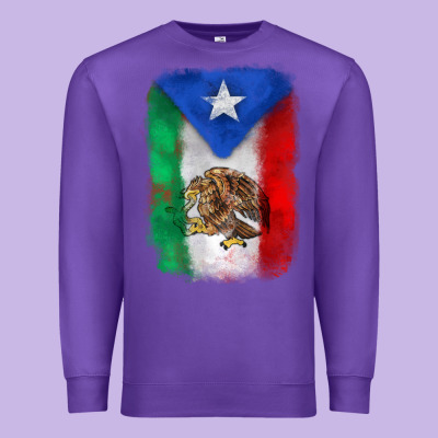 Mexico And Puerto Rico Flag Premium Sweatshirt Designed By Zillion Design Studio