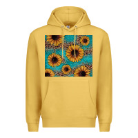 Antique Gold sunflower turquoise glitter Premium Hoodie - JahusDesignShop