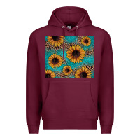 Burgundy sunflower turquoise glitter Premium Hoodie - JahusDesignShop